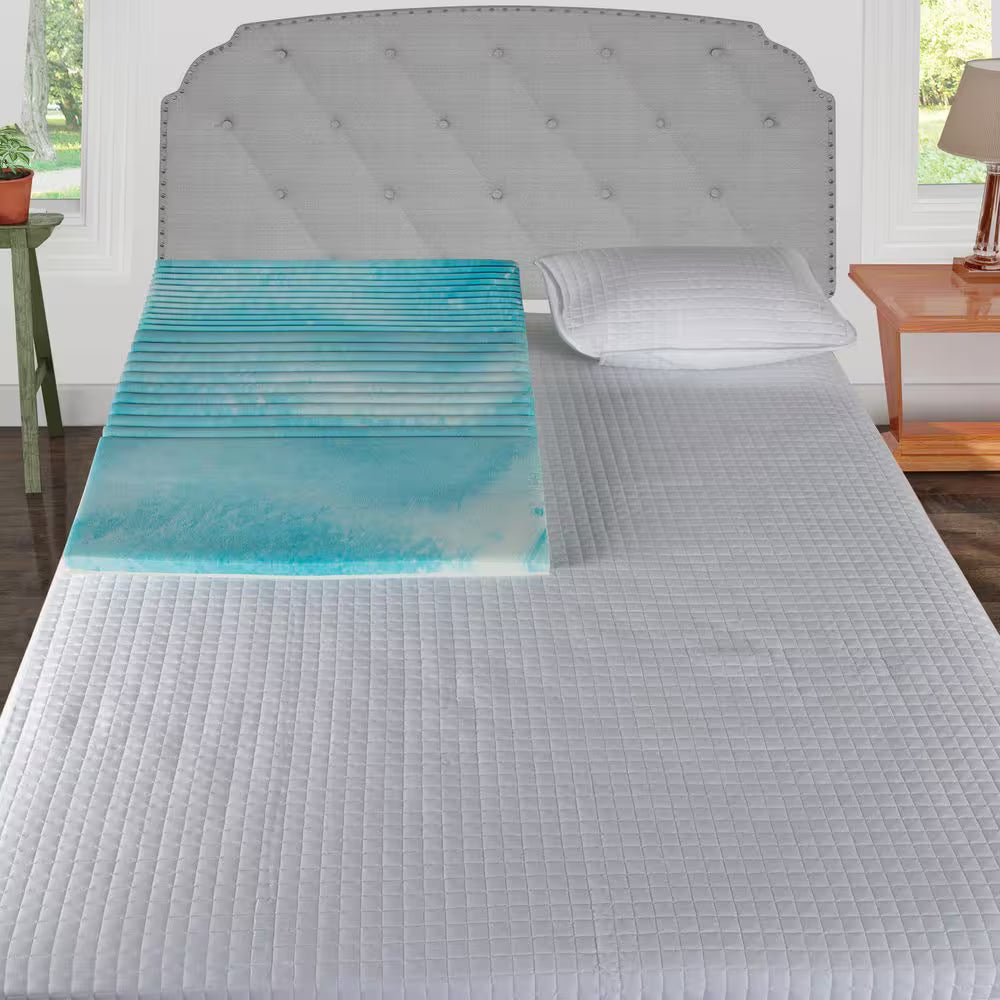 Cooling Gel Memory Foam Body Wedge Pillow with Gradual Incline - Ergonomic Sleep Support