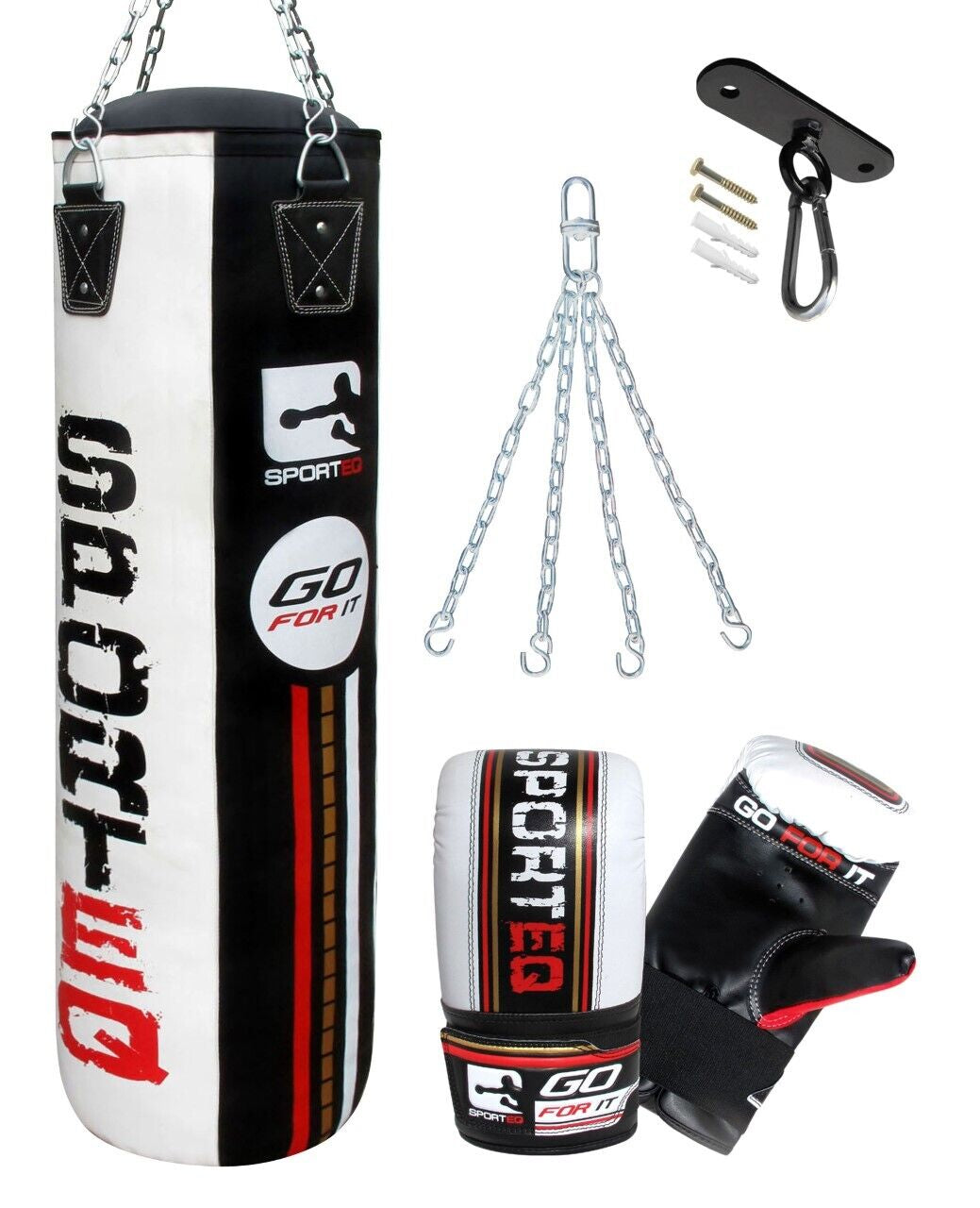 3Ft/4Ft/5Ft Punchbag Heavy Filled, Sporteq Boxing Sets,Gym Quality Pro Bag Combo