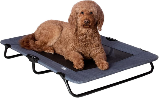 Lifestyle Pet Cot Elevated Bed | No Assembly Required | Premium Tear Resistant Cooling Mesh | Indoor & Outdoor | Lightweight & Portable, 40", Lake Blue (PG6240LBA)