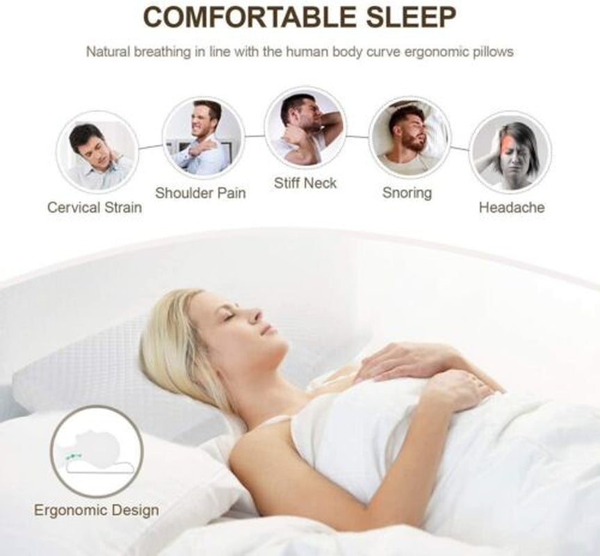 Cervical Memory Foam Pillow, Orthopedic Pillows for Neck Pain, Ergonomic